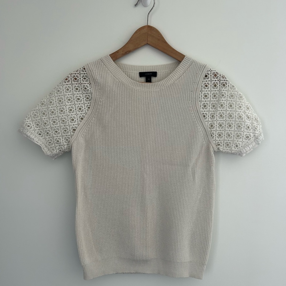 J Crew Short Sleeve Knit Eyelet Sweater